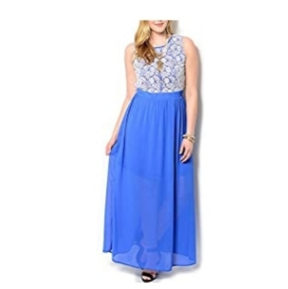 Lace open back, Royal Blue Gown